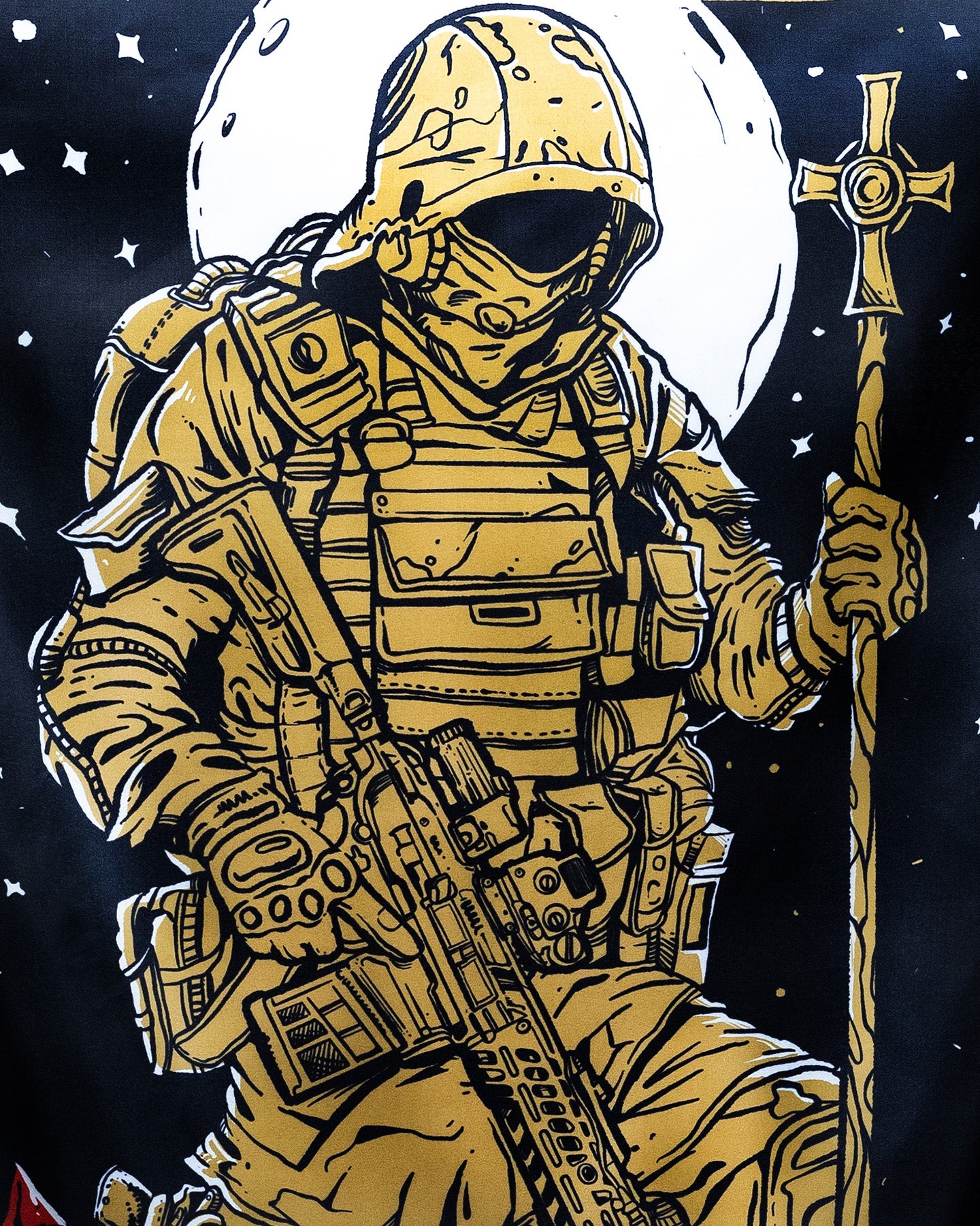 "Kill your Demons" - Nahaufnahme eines Soldaten in Ausrüstung