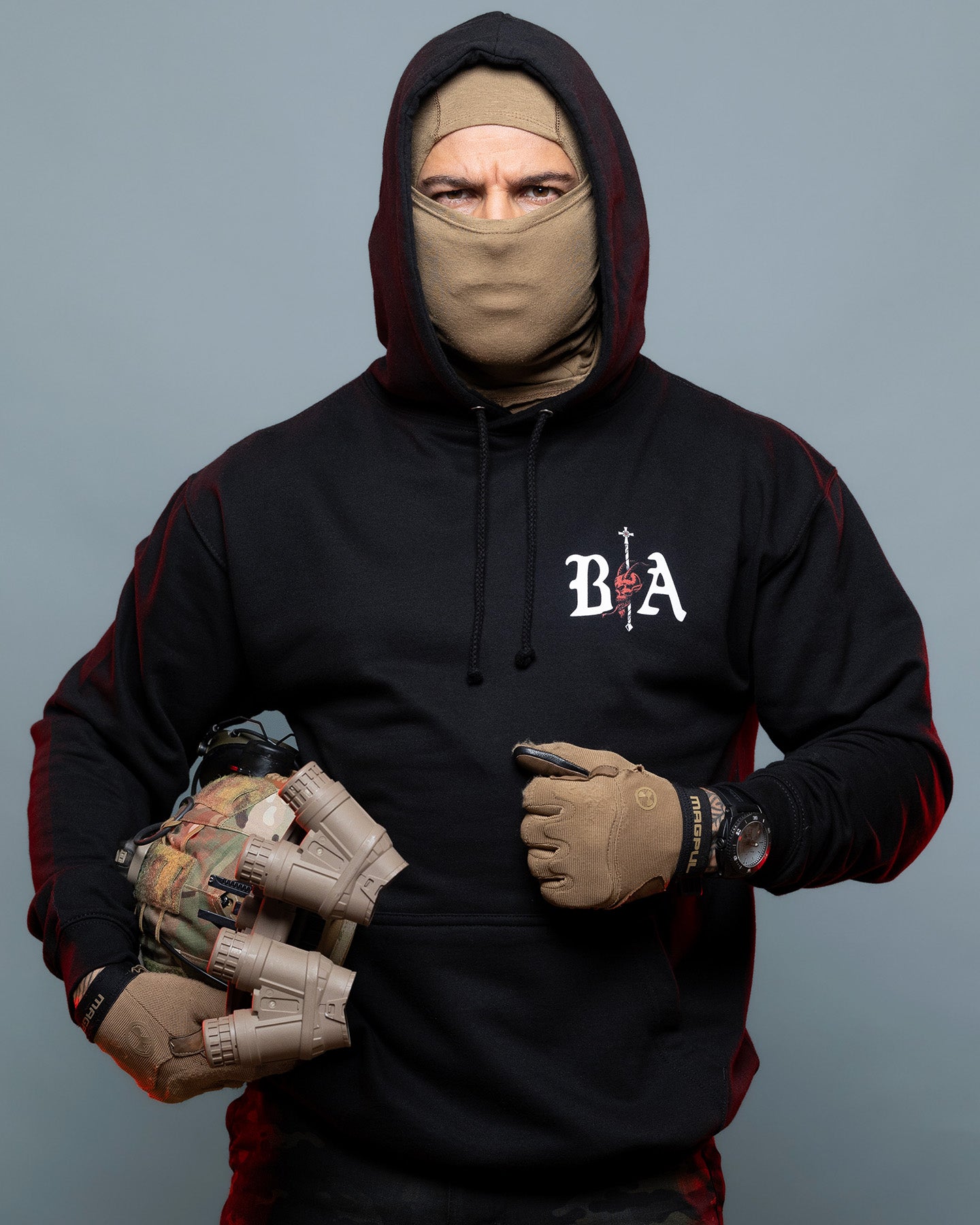 "Kill your Demons" - Hoodie in schwarz mit Print auf der Brust #color_black