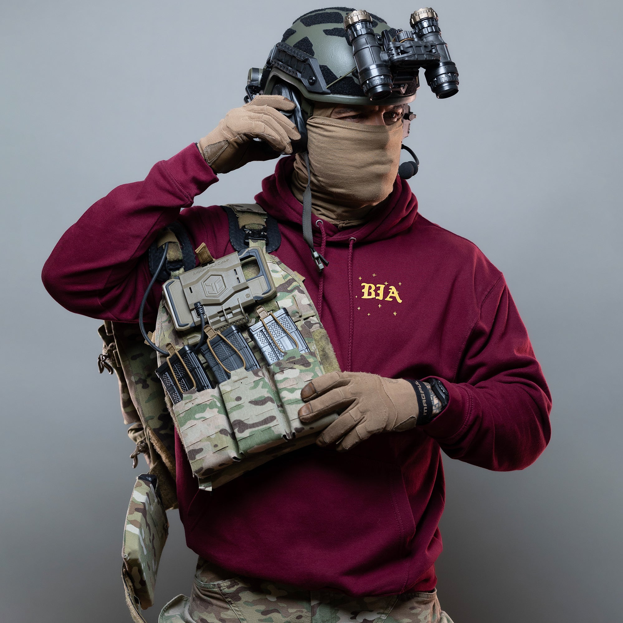 Eyes on the horizon - Hoodie bordeaux Frontansicht #color_bordeaux