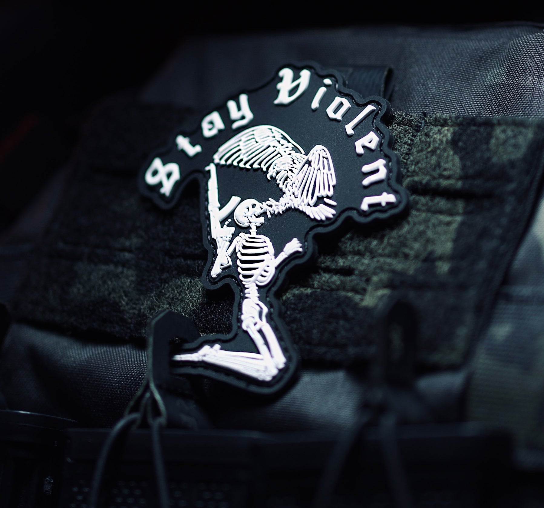 Stay Violent Patch Closeup