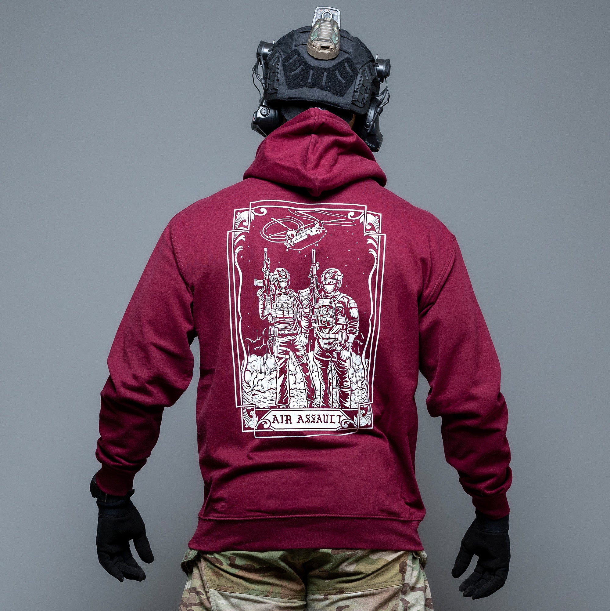 Air Assault Hoodie bordeaux Rückseite