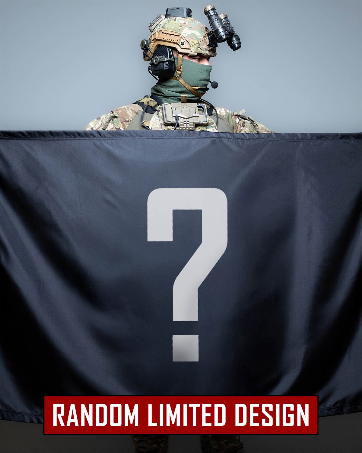 Mystery flag with a large question mark, random limited design