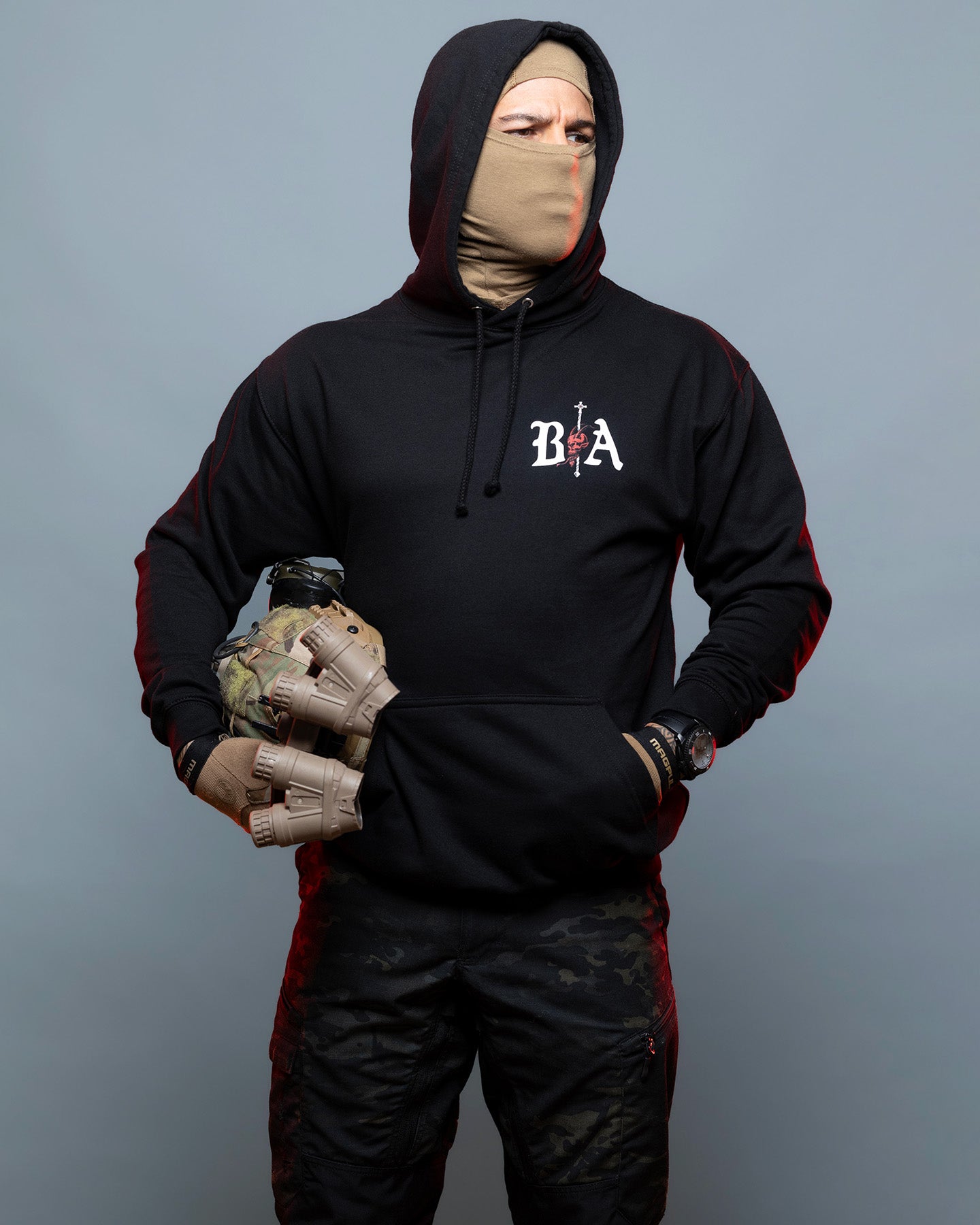"Kill your Demons" - Hoodie in schwarz mit Print auf der Brust #color_black