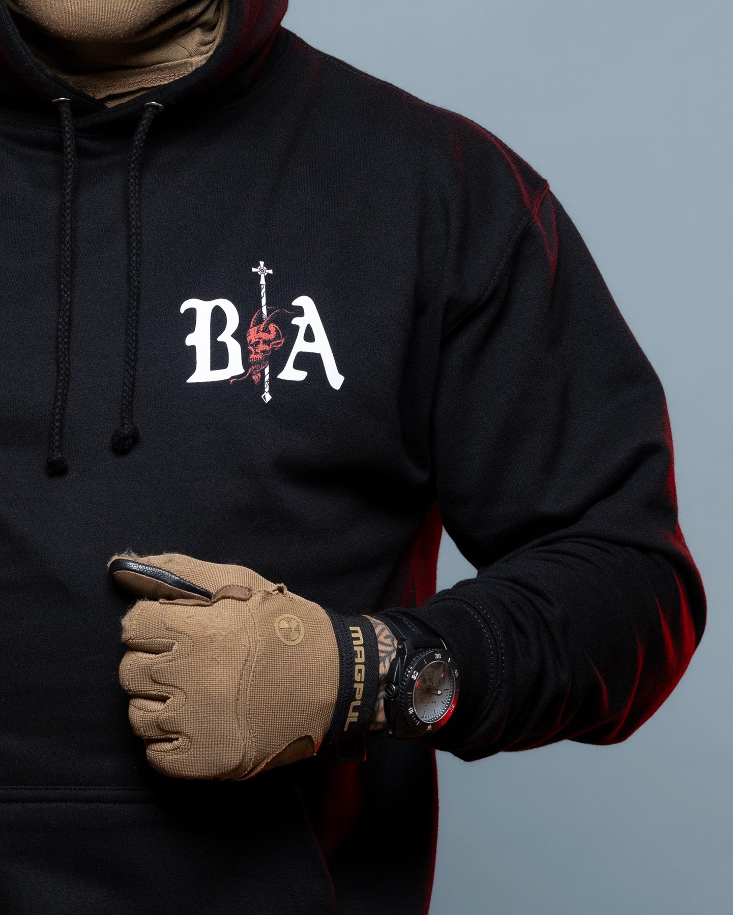 "Kill your Demons" - Hoodie in schwarz mit Print auf der Brust #color_black
