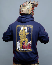 "Kill your Demons" - Hoodie in navy mit auffälligem Backprint #color_navy