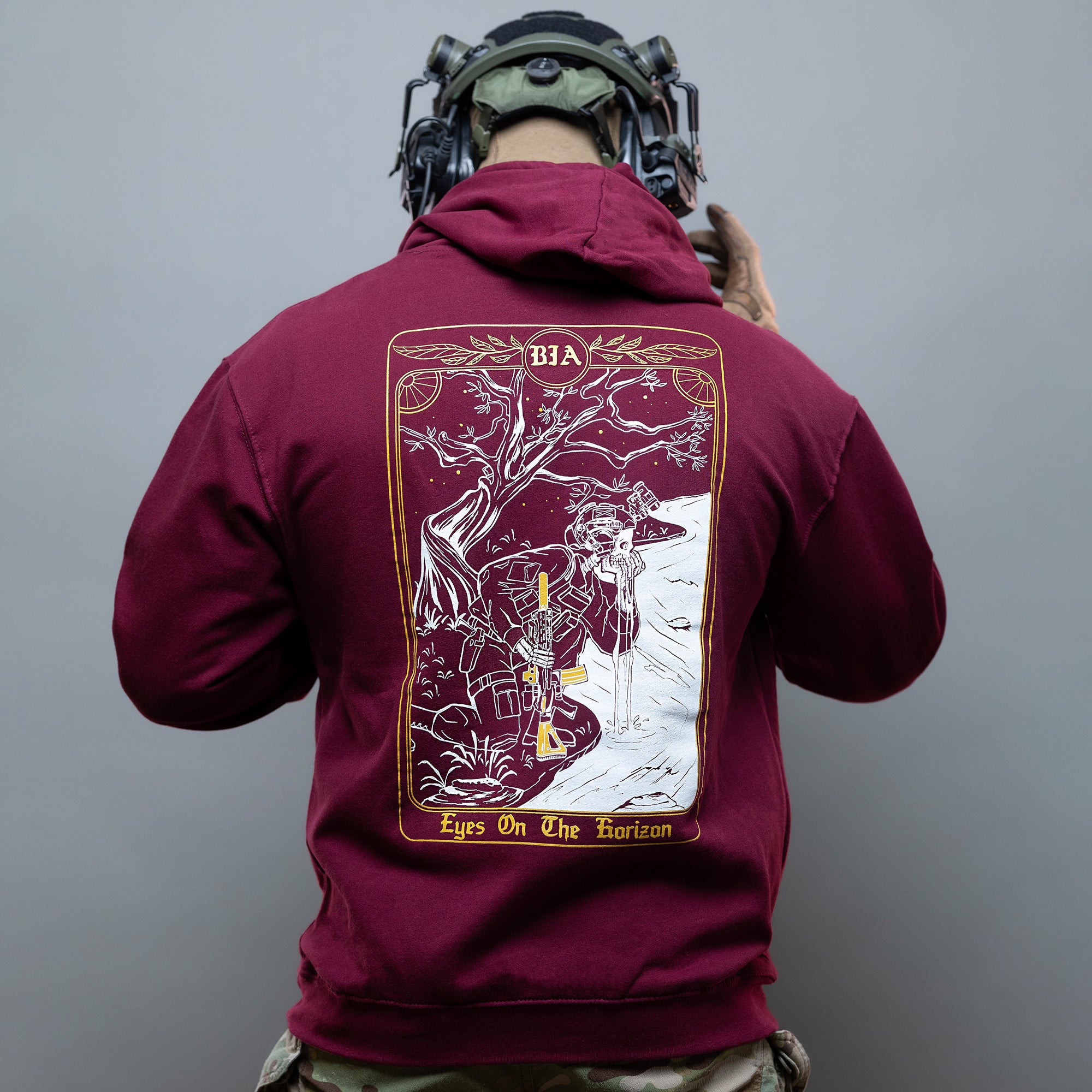 Eyes on the horizon - Hoodie bordeaux Rückansicht