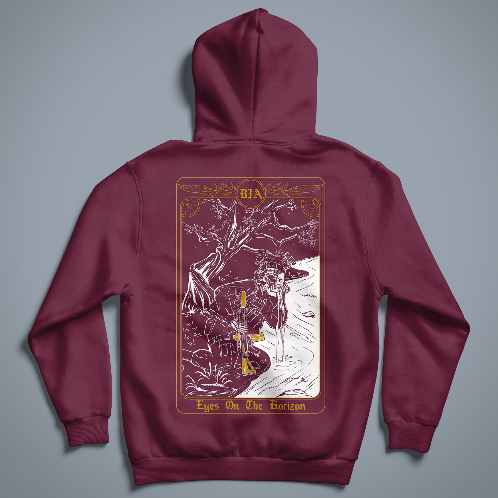 Eyes on the Horizon - Hoodie bordeaux Backprint