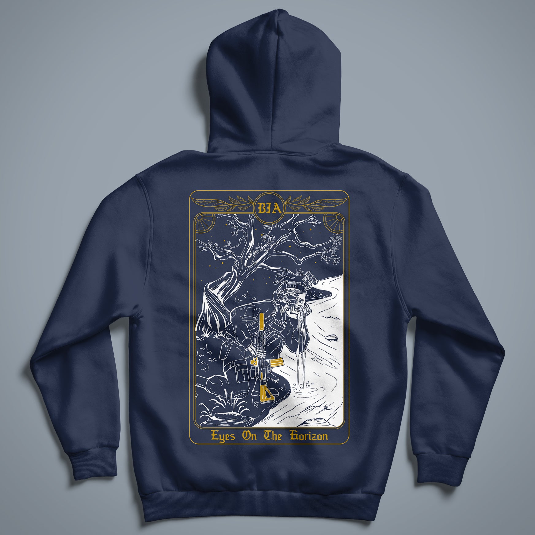 Eyes on the horizon - Hoodie blau backprint