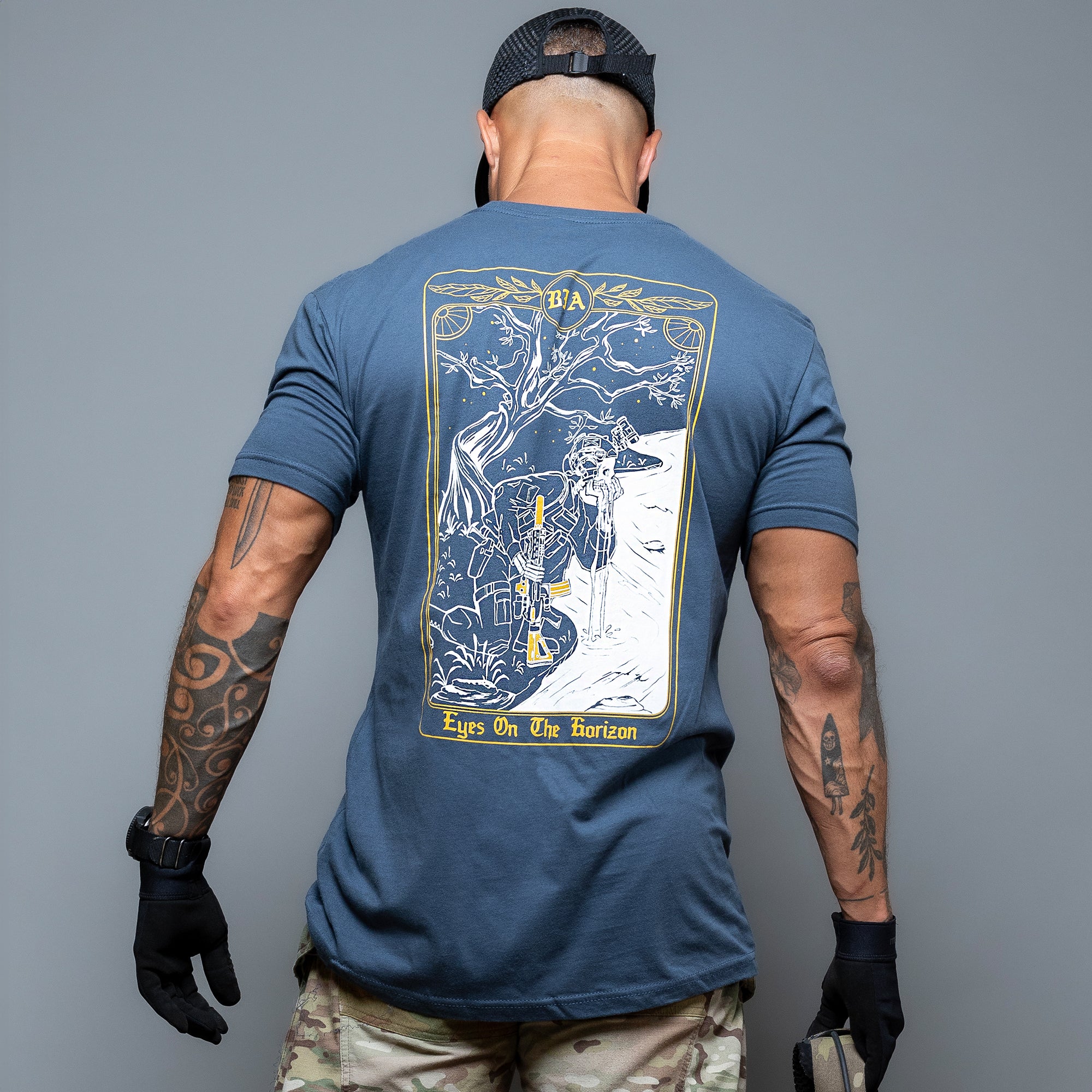 Eyes on the Horizon T-Shirt indigo Rückseite