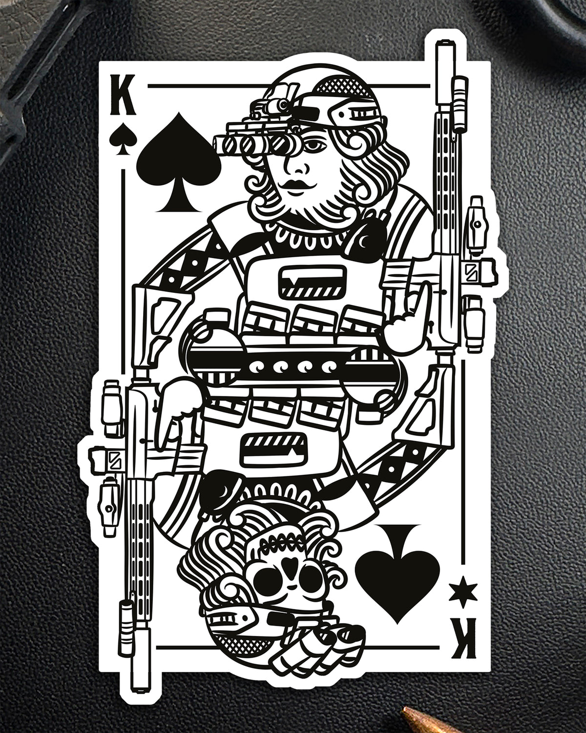 Single King of Spades sticker in the style of a playing card